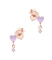 Pink Heart Silver Stud Earring STS-6343